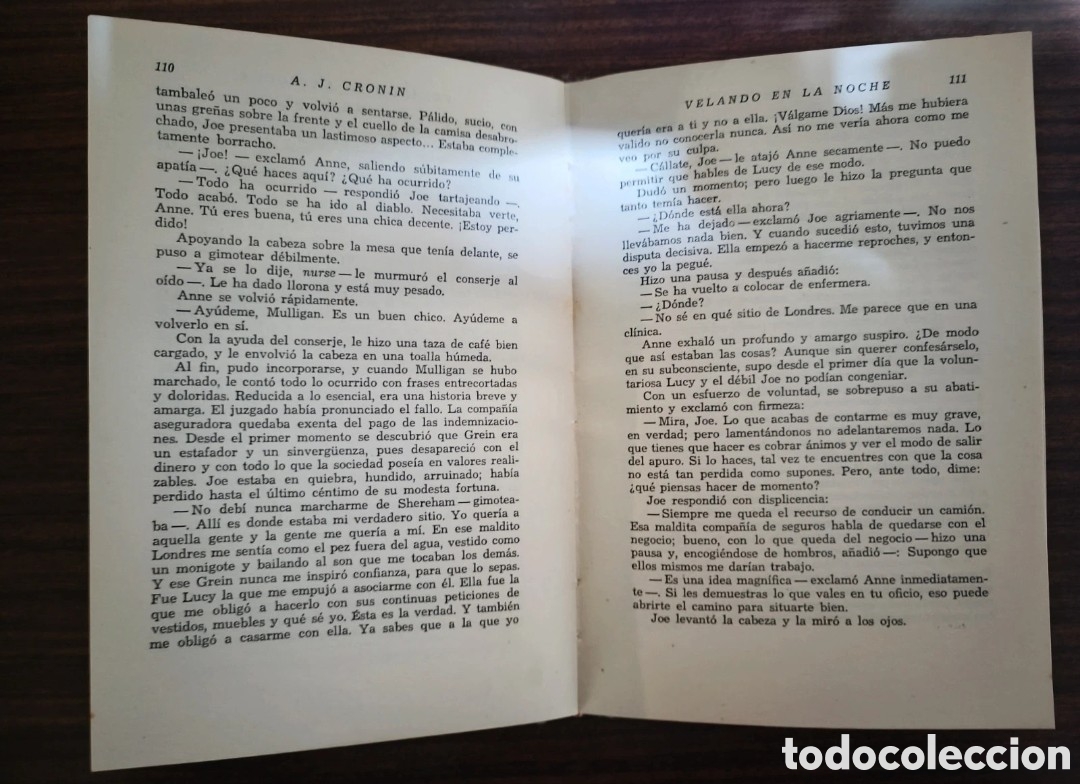 Libros de segunda mano: Velando en la noche de A. J. Cronin - Foto 3