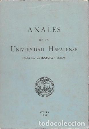 Libros de segunda mano: ANALES DE LA UNIVERSIDAD HISPALENSE A&Ntilde;O XXVII 1966 N&ordm; 1 - A-LSEV-4027