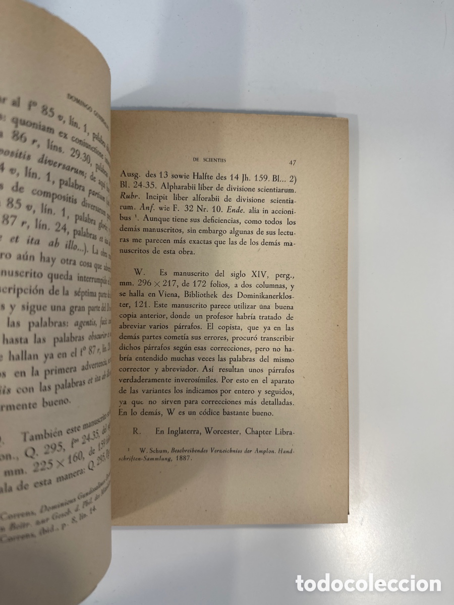 Libros de segunda mano: De Scientiis - Domingo Gundisalvo - CSIC (Madrid-Granada, 1954) - Foto 2