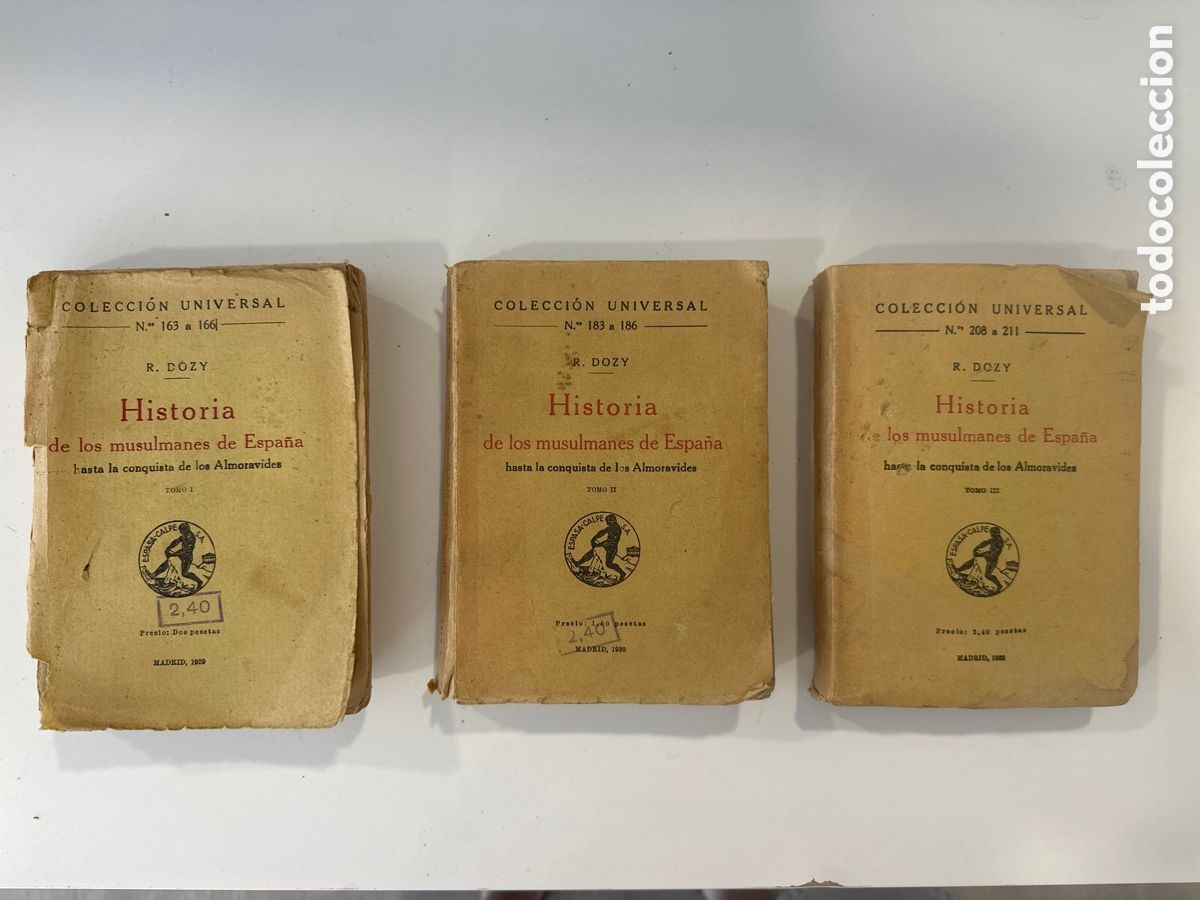 Libros de segunda mano: Historia de los musulmanes de Espa&ntilde;a - R. Dozy - Ed. Calpe (3 Tomos / Formato Bolsillo)