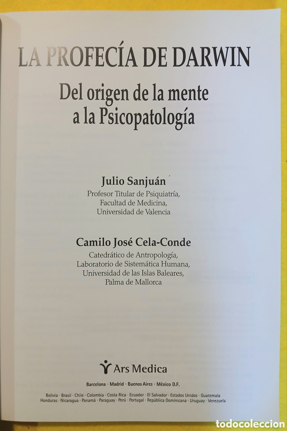 Libros de segunda mano: LA PROFEC&Iacute;A DE DARWIN Del origen de la mente a la Psicopatolog&iacute;a - Foto 2