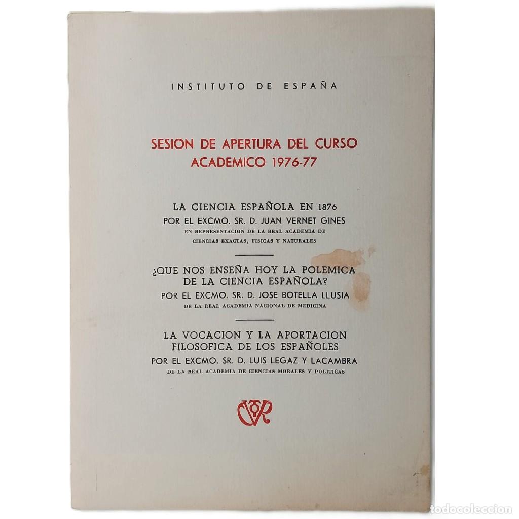 Libros de segunda mano: SESI&Oacute;N DE APERTURA DEL CURSO ACAD&Eacute;MICO 1976-77. Instituto de Espa&ntilde;a