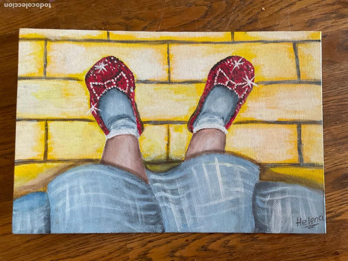 Libros de segunda mano: L&Aacute;MINA LIENZO PINTADA A MANO EN ACR&Iacute;LICO - EL MAGO DE OZ - TAMA&Ntilde;O 20x30 cm