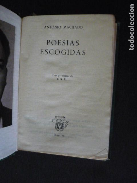 Gebrauchte B&uuml;cher: POESIAS ESCOGIDAS ANTONIO MACHADO CRISOL N&ordm; 221 ED. AGUILAR 1952