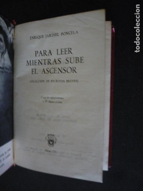 Second hand books: PARA LEER MIENTRAS SUBE EL ASECENSOR DE ENRIQUE JARDIEL PORCELA CRISOL N&ordm; 238 ED. AGUILAR 1964