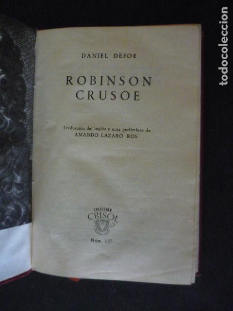 Second hand books: ROBINSON CRUSOE DANIEL DEFOE CRISOL N&ordm; 127 ED. AGUILAR 1964