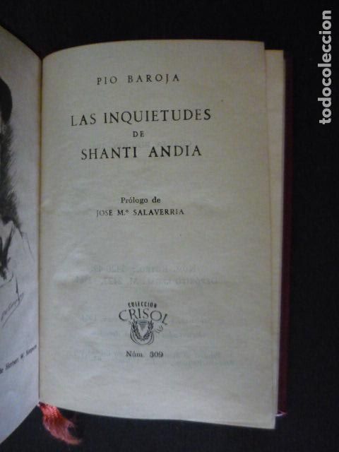 Libri di seconda mano: LAS INQUIETUDES DE SHANTI ANDIA DE PIO BAROJA CRISOL N&ordm; 309 ED. AGUILAR 1963