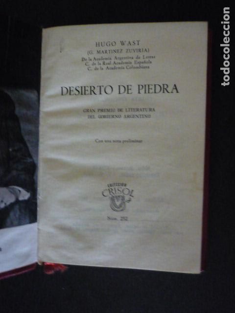 Libri di seconda mano: DESIERTO DE PIEDRA HUGO WAST CRISOL N&ordm; 252 ED. AGUILAR 1963
