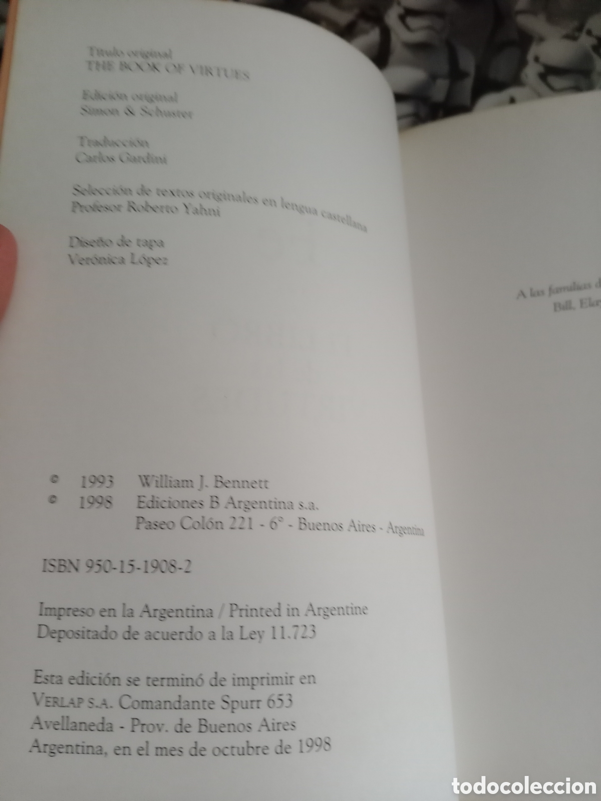 Libros de segunda mano: Fe el libro de las virtudes William j bennett - Foto 3
