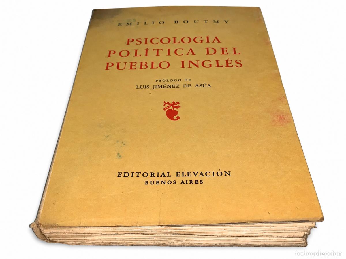 Libros de segunda mano: Emilio Boutmy &ndash; Psicolog&iacute;a pol&iacute;tica del pueblo ingl&eacute;s &ndash; Editorial Elevaci&oacute;n LM