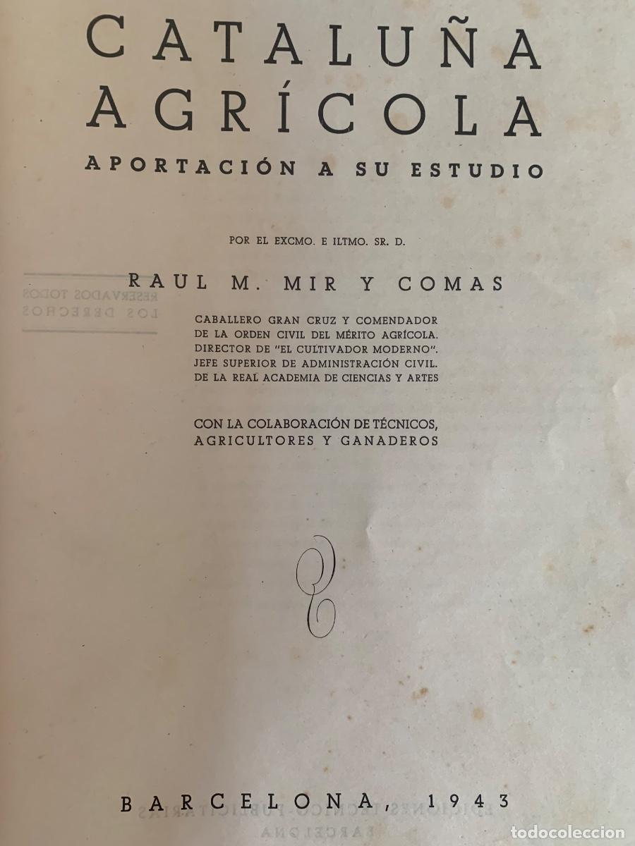 Libros de segunda mano: Catalu&ntilde;a Agr&iacute;cola, Barcelona 1943 - Foto 2