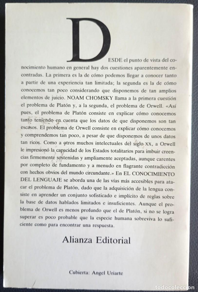 Libros de segunda mano: Noam Chomsky . El conocimiento del lenguaje - Foto 2