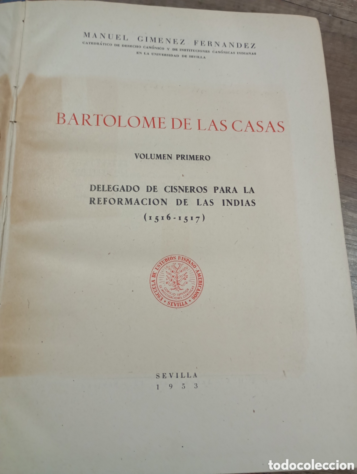 Second hand books: 2 tomos. Bartolome de las casas. Manuel Gim&eacute;nez Fern&aacute;ndez 1953-1960