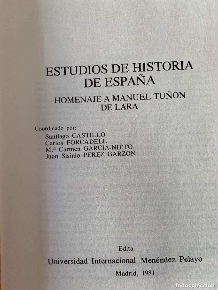 Libros de segunda mano: Estudios sobre Historia de Espa&ntilde;a ( 3 vol&uacute;menes) - Foto 2