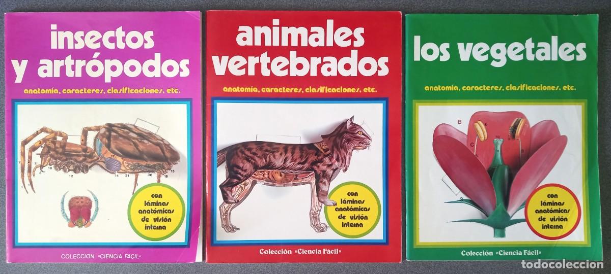 Libros de segunda mano: Lote libros Colecci&oacute;n Ciencia F&aacute;cil Insectos Y Artr&oacute;podos Animales Vertebrados Los Vegetales