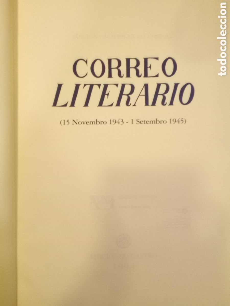Libros de segunda mano: Correo Literario (15 Novembro 1943 - 1 Setembro 1945)