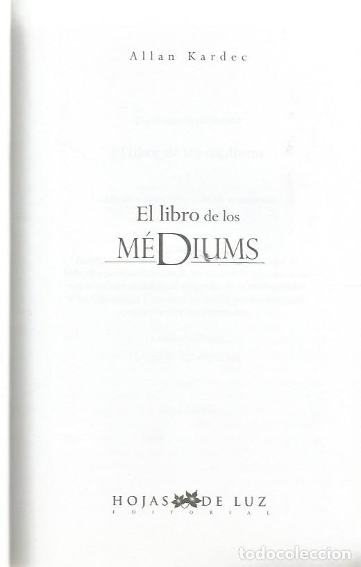 Libros de segunda mano: EL LIBRO DE LOS MEDIUMS - ALLAN KARDEC - Foto 2