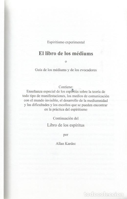 Libros de segunda mano: EL LIBRO DE LOS MEDIUMS - ALLAN KARDEC - Foto 3