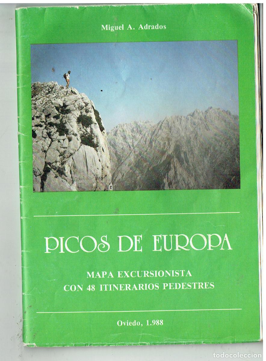 Libros de segunda mano: PICOS DE EUROPA. MAPA EXCURSIONISTA CON 48 ITINERARIOS PEDESTRES. OVIEDO, 1988,(P/C4)