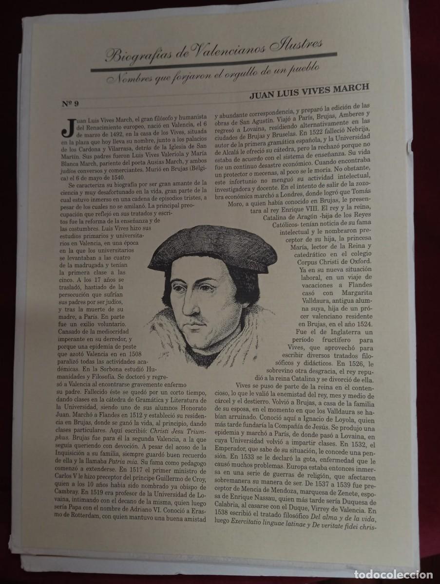 Libros de segunda mano: COLECCI&Oacute;N DE L&Aacute;MINAS CON LAS BIOGRAFIAS DE VALENCIANOS ILUSTRES