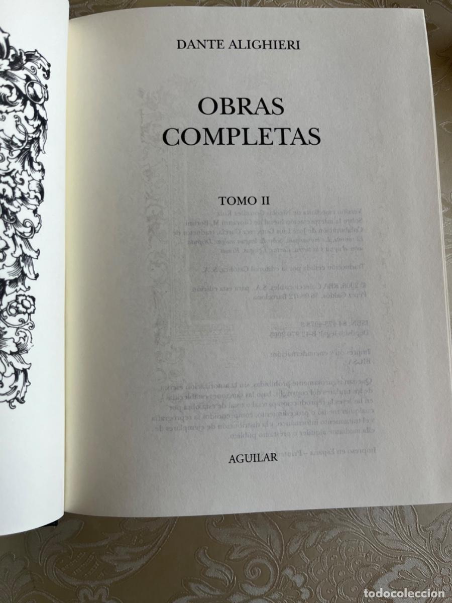 Libros de segunda mano: Alighieri, Dante.- Obras completas (2 tomos) - Foto 3