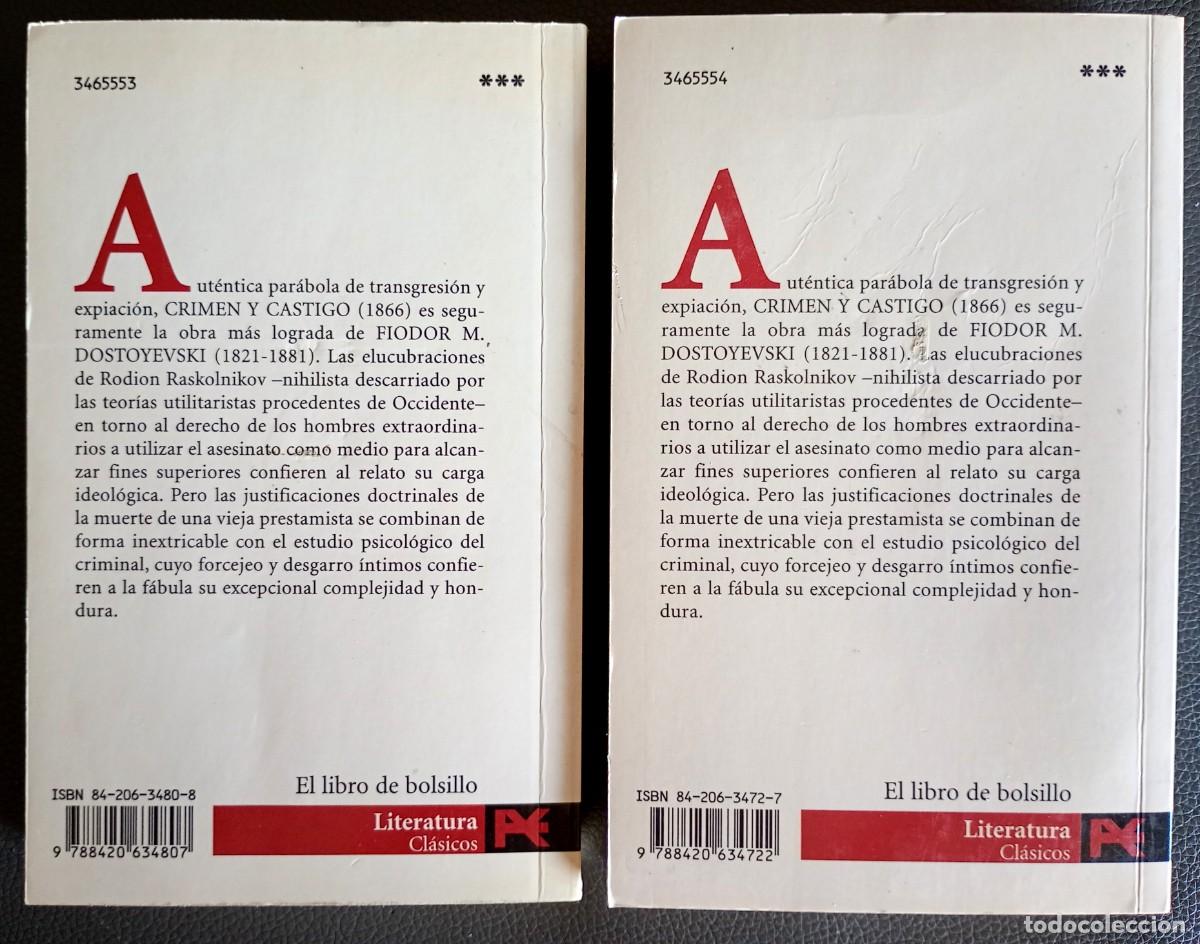 Libros de segunda mano: F. M. Dostoyevski . Crimen y castigo, 1 y 2 - Foto 2