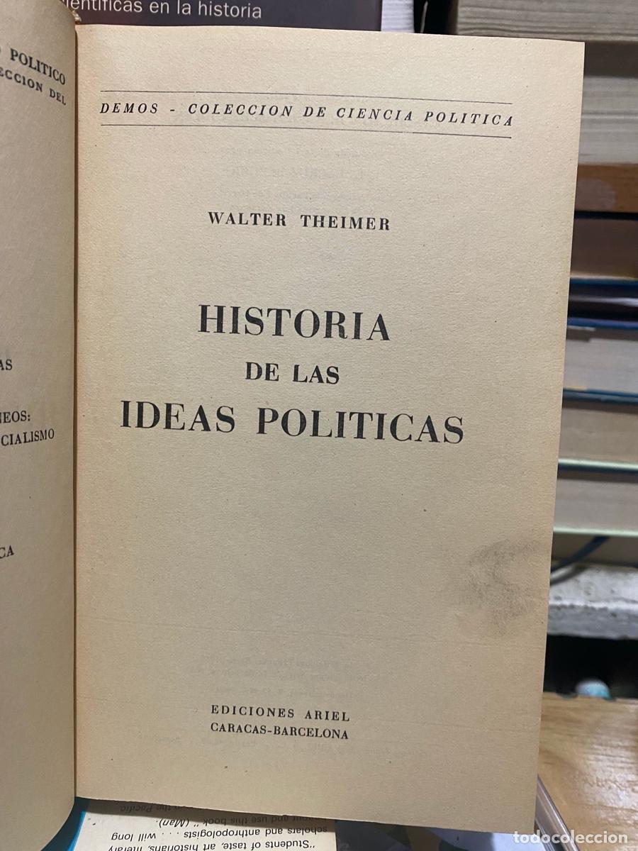 Libros de segunda mano: WALTER THEIMER, HISTORIA DE LAS IDEAS POLITICAS