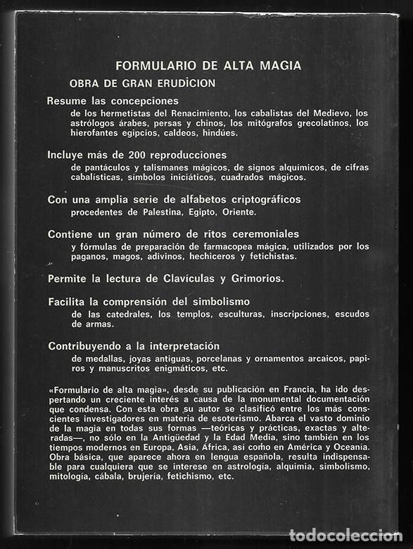 Libros de segunda mano: Formulario de alta magia La Tabla de Esmeralda 1977 - Foto 2