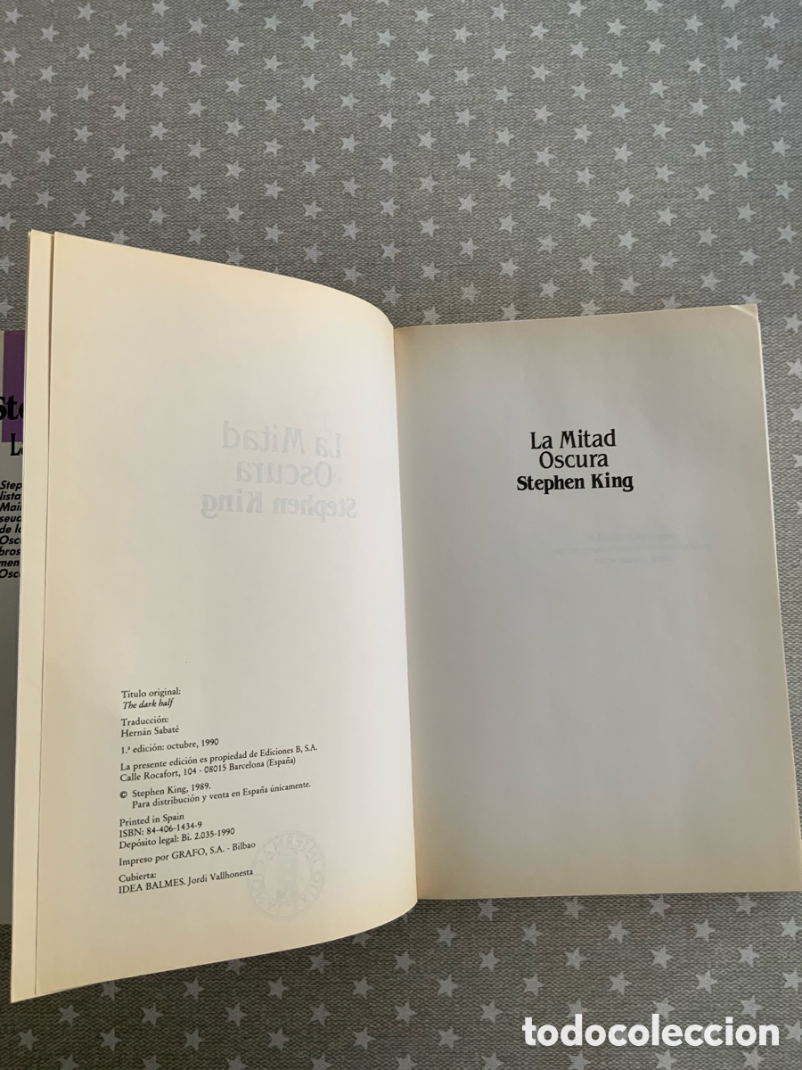 Libros de segunda mano: La Mitad Oscura, de Stephen King, Primera Edici&oacute;n - Foto 4