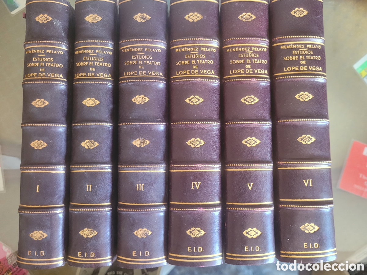 Libros de segunda mano: MEN&Eacute;NDEZ PELAYO &mdash; Estudios sobre el teatro de Lope de Vega. Serie completa de 6 vol&uacute;menes.