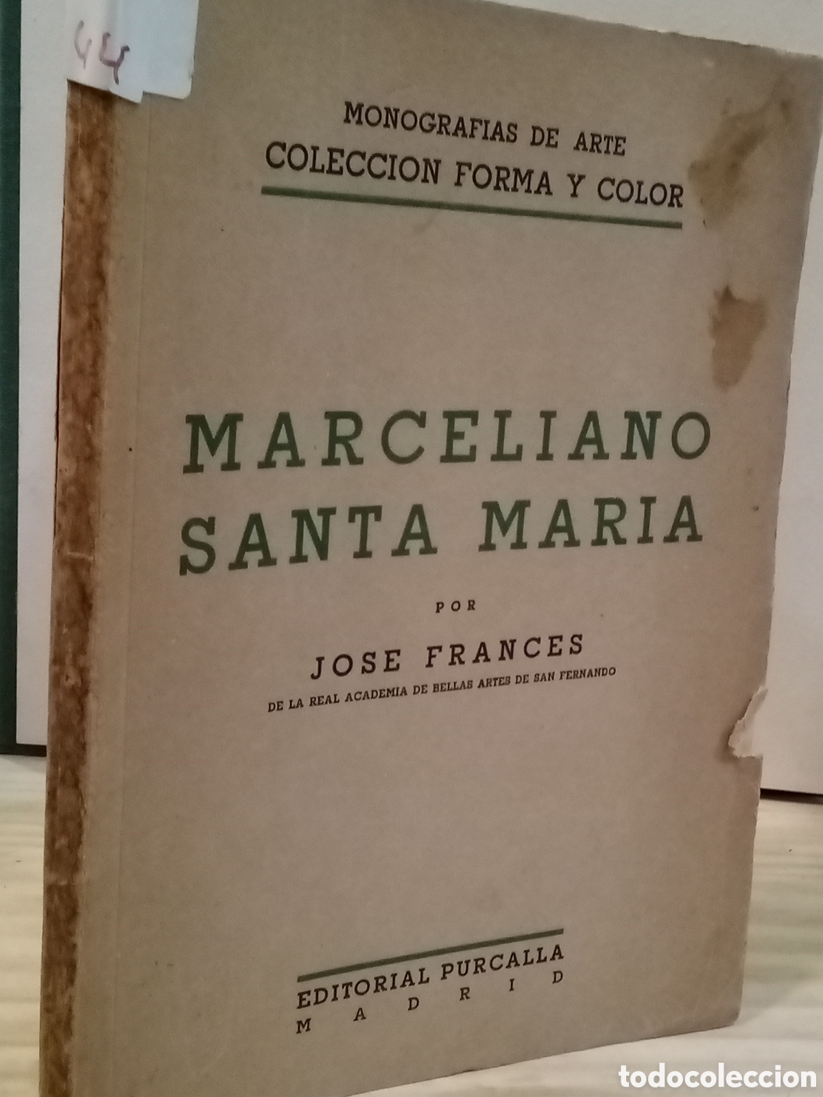 Libros de segunda mano: Monograf&iacute;as de arte, Colleccion Forma y Color. Marceliano Santa Maria por Jos&eacute; Frances