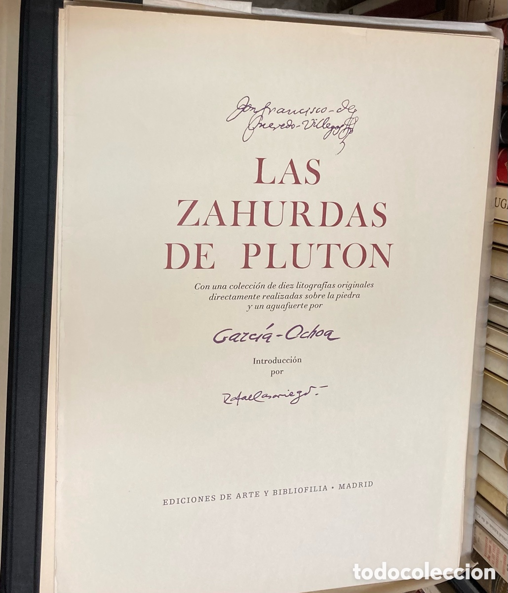 Second hand books: A&Ntilde;O 1976 - LAS ZAH&Uacute;RDAS DE PLUT&Oacute;N POR QUEVEDO - LITOGRAF&Iacute;AS DE LUIS GARC&Iacute;A OCHOA