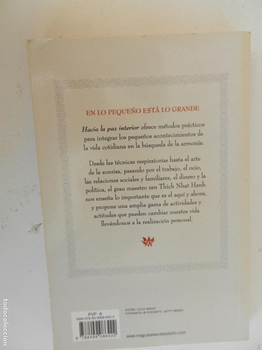 Libros de segunda mano: HACIA LA PAZ INTERIOR - THICH NHAT HANH - DEBOLSILLO CLAVE 2012. - Foto 2
