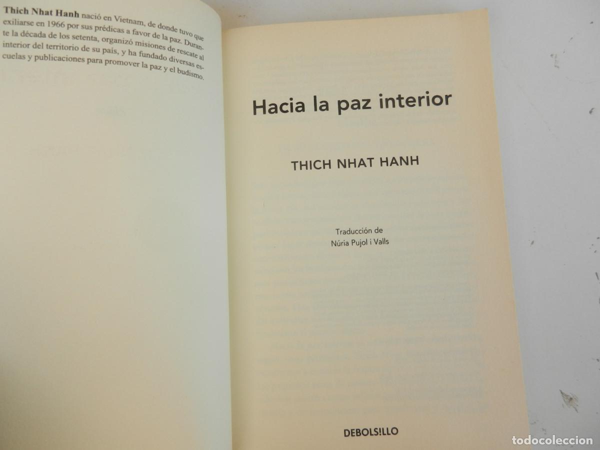 Libros de segunda mano: HACIA LA PAZ INTERIOR - THICH NHAT HANH - DEBOLSILLO CLAVE 2012. - Foto 3