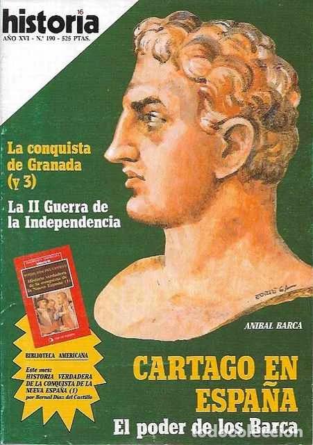 Libros de segunda mano: Historia 16. A&ntilde;o XVI. N&uacute;mero 190. Cartago en Espa&ntilde;a. El poder de los Barca - AA.VV.