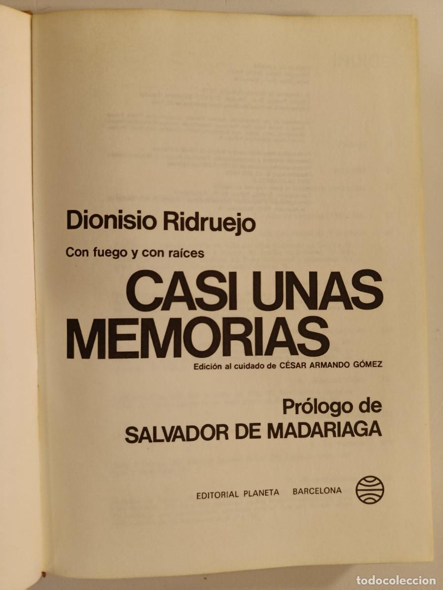 Libros de segunda mano: DIONISIO RIDRUEJO. CASI UNAS MEMORIAS. PLANETA ESPEJO DE ESPA&Ntilde;A 23. 1976