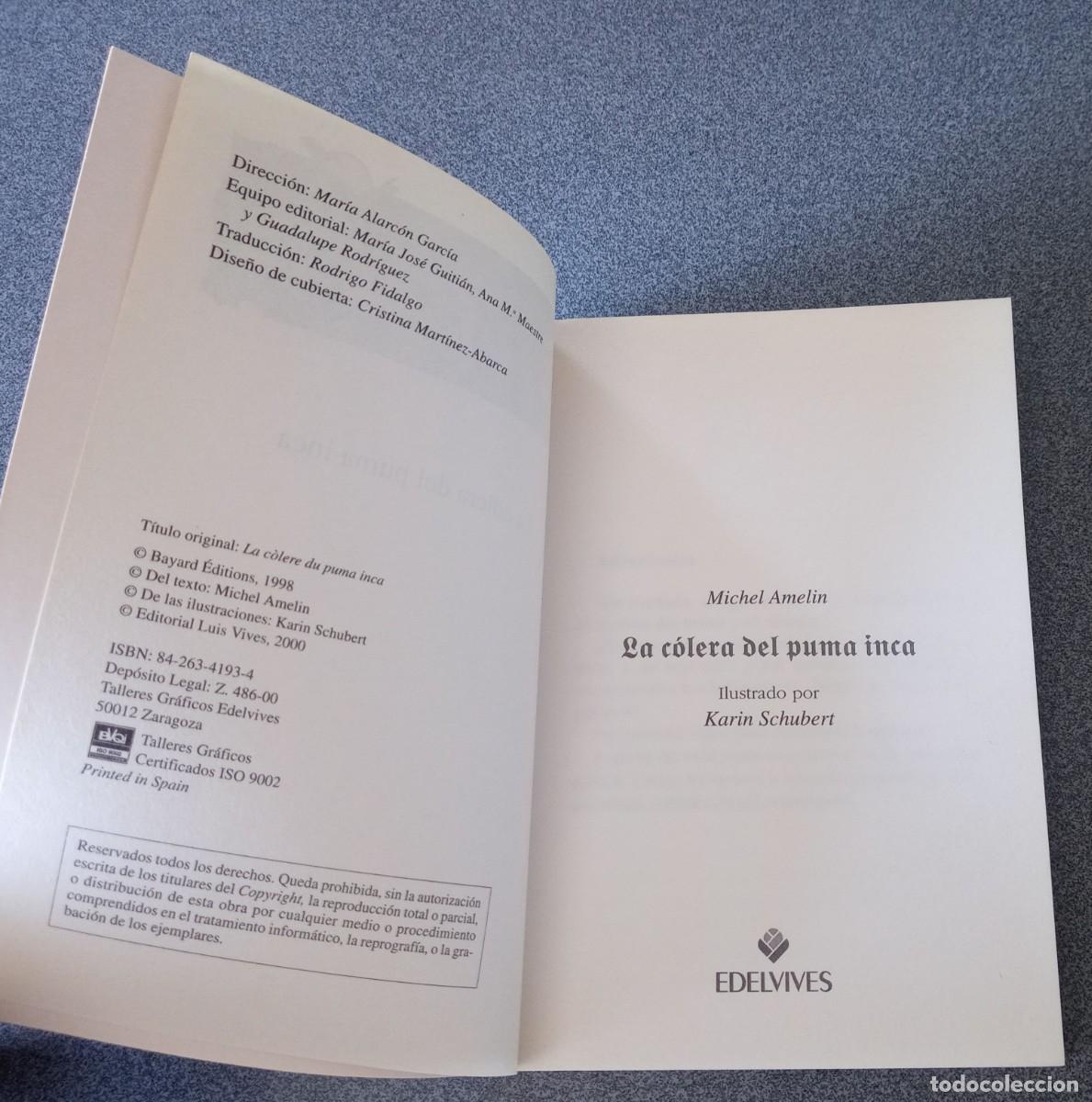 Libros de segunda mano: Espectros La C&oacute;lera Del Puma Inca Michel Amelin - Foto 4
