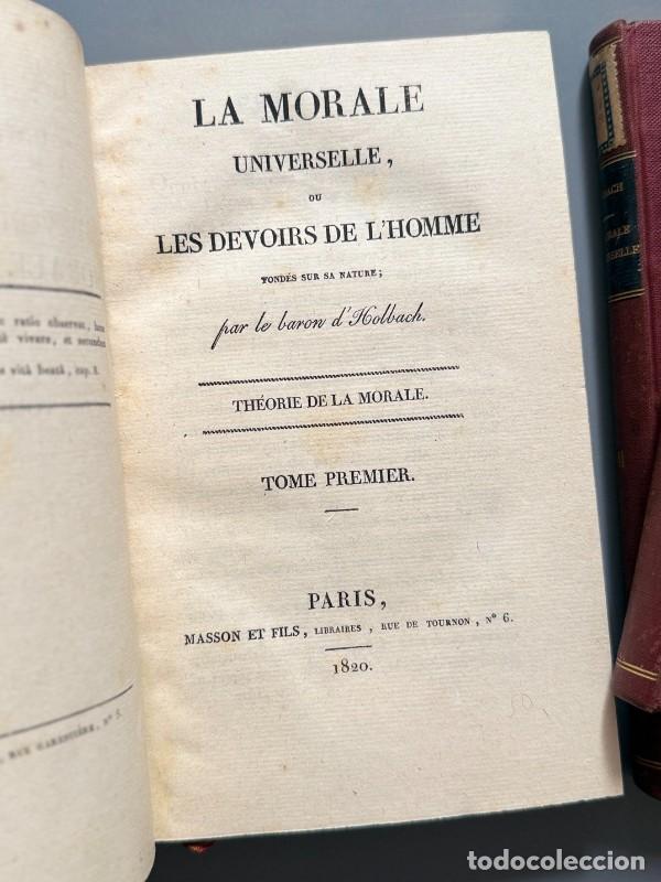 Libros de segunda mano: La morale universelle ou Les devoirs de l'Homme, Baron d' Holbach - Masson et fils libraires, 1820