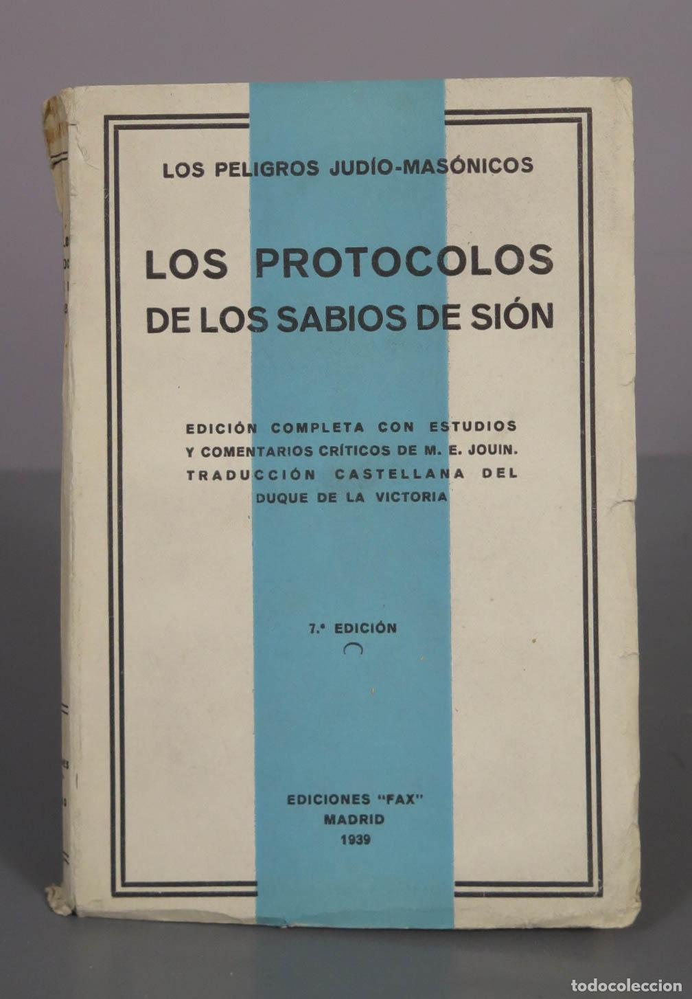Libros de segunda mano: Los Protocolos de los Sabios de Si&oacute;n - Duque de la Victoria - Ediciones Fax