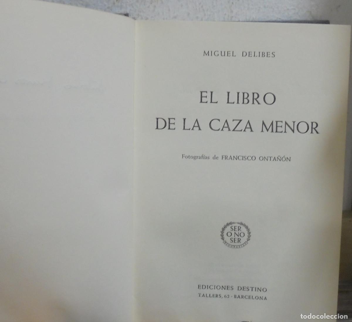 Libros de segunda mano: El libro de la caza menor. Miguel Delibes - Foto 2