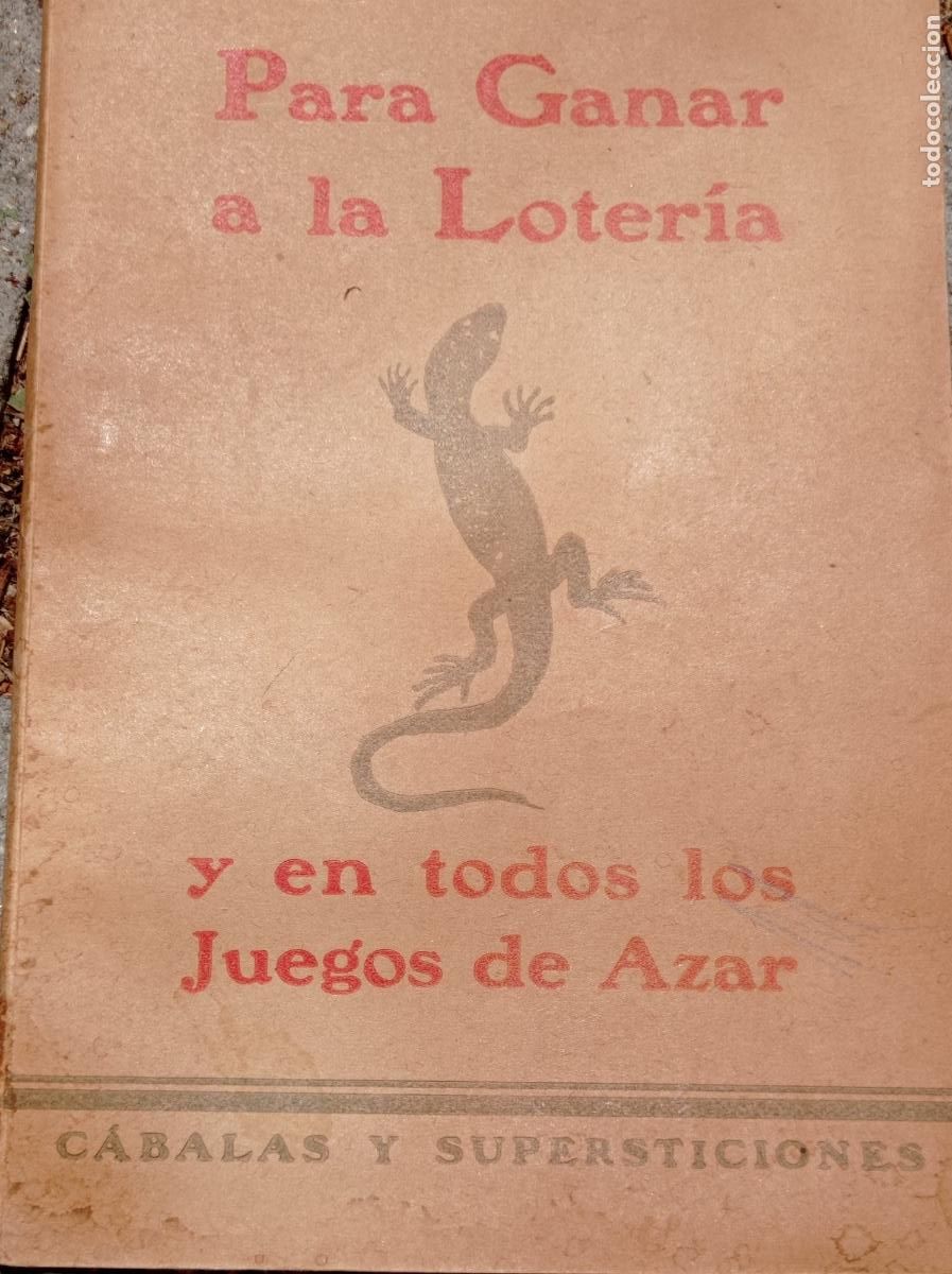 Libros de segunda mano: Libro de la suerte para ganar a la loter&iacute;a y en todos juegos azar c&aacute;balas supersticiones salzmann
