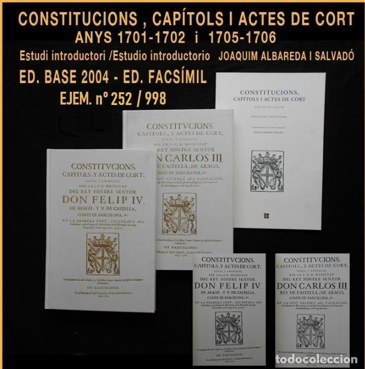 Libros de segunda mano: CONSTITUCIONS, CAPITOLS Y ACTES DE CORT. 1701-1702 i 1705-1706. Les Actes de les Corts de 1701-17