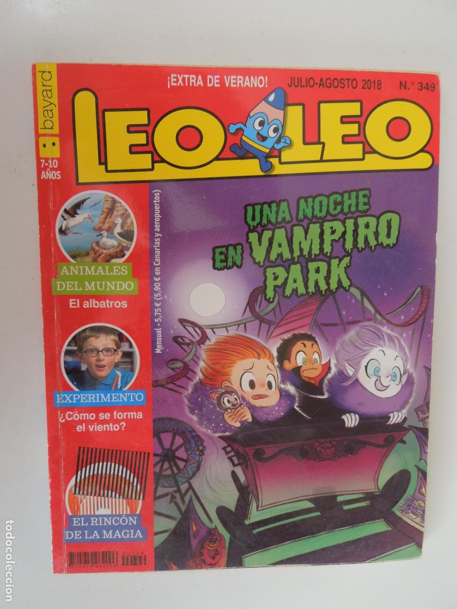 Libros de segunda mano: LEO LEO REVISTA INFANTIL N&ordm; 349 - 07/08-2018 - UNA NOCHE EN VAMPIRO PARK