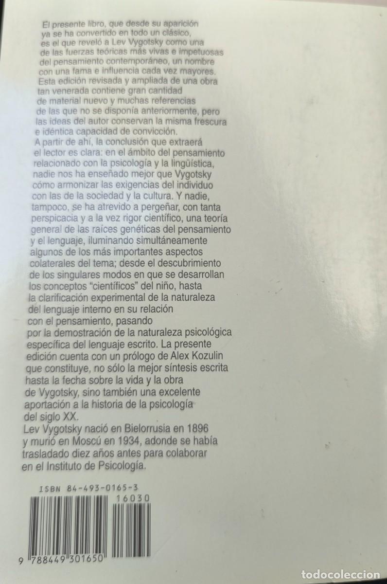 Libros de segunda mano: Pensamiento y lenguaje. ( Lev Vygotsky) - Foto 2
