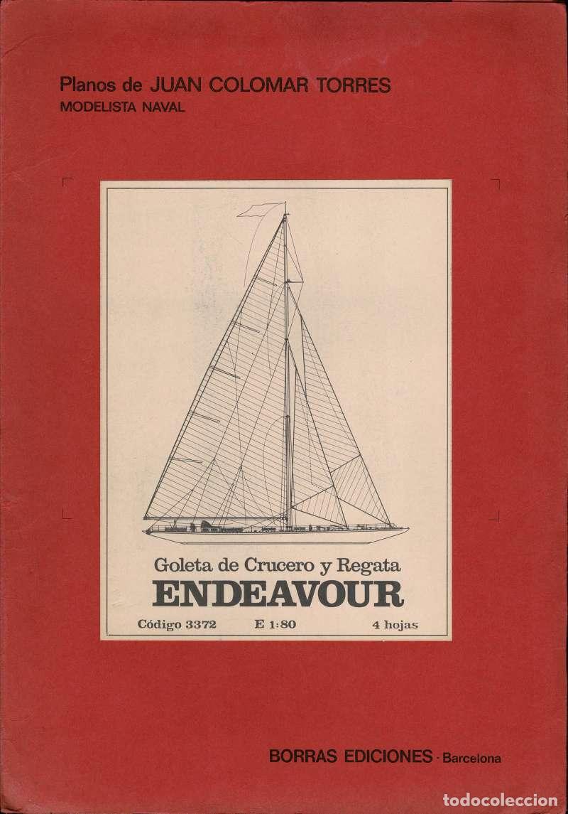 Libros de segunda mano: Goleta de Crucero y Regata Endeavour. Planos para modelismo naval - Juan Colomar Torres