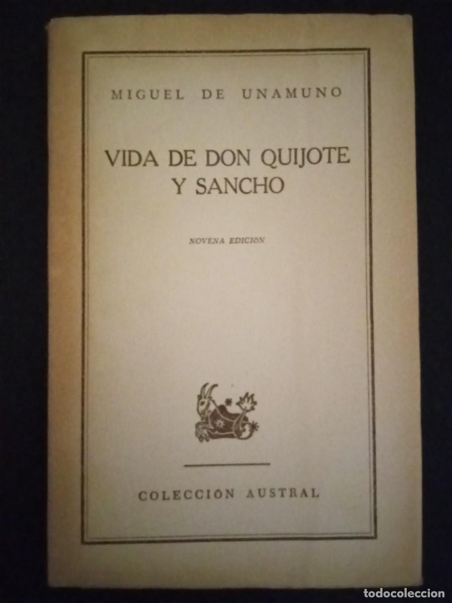 Libros de segunda mano: MIGUEL DE UNAMUNO.- Vida de Don Quijote y Sancho. Espasa Calpe; Colecci&oacute;n Austral (1952). 18 cm. 250