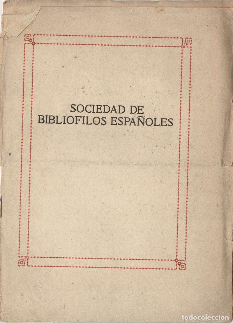 Libros de segunda mano: Sociedad de Bibli&oacute;filos Espa&ntilde;oles. Segunda &eacute;poca. Prospecto