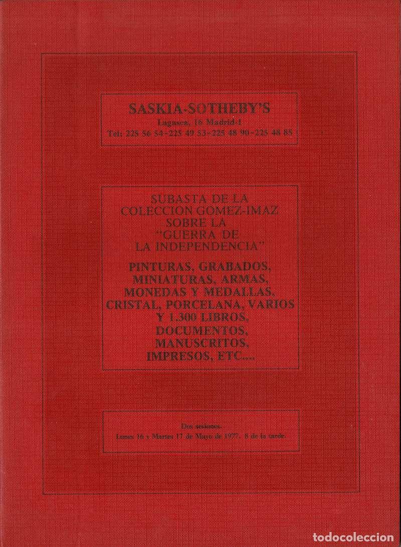 Libros de segunda mano: Saskia Sotheby's. Subasta de la colecci&oacute;n G&oacute;mez-Imaz sobre la Guerra de la Independencia, 1977
