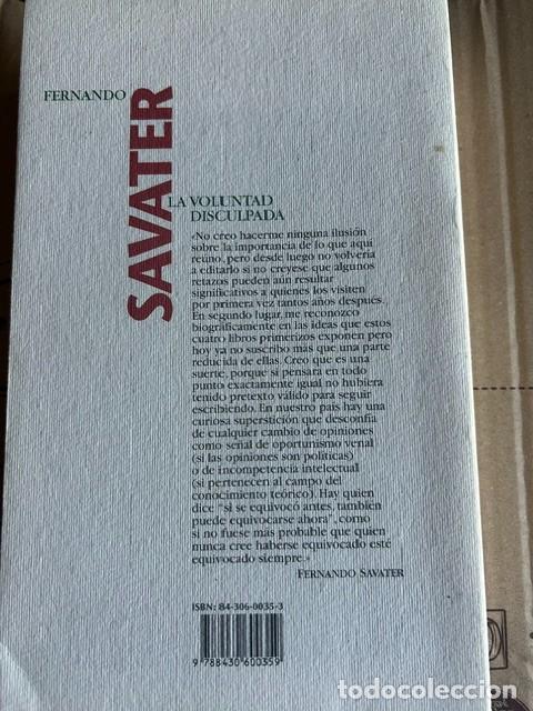 Libros de segunda mano: La voluntad disculpada -Fernando Savater- - Foto 2