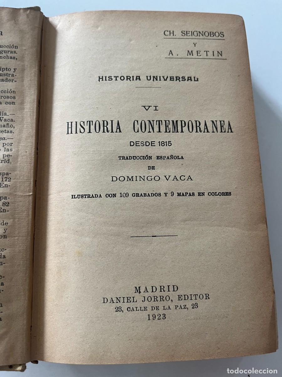Libros de segunda mano: Libro Historia Universal y Contemporanea desde 1815 Seignobos - Foto 2